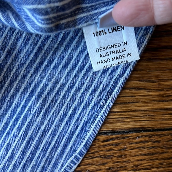 Shakuhachi Stripe Chambray Kaftan Top - Picture 13 of 14